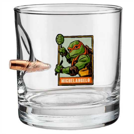 Discover Michelangelo Ninja Turtles Comic Vintage Bullet Whiskey Glasses,