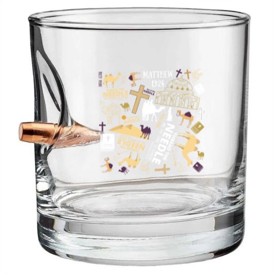 Discover Book Of Matthew Matthew 19 24 The Camel and the Eye of the Needle Bullet Whiskey Glasses
