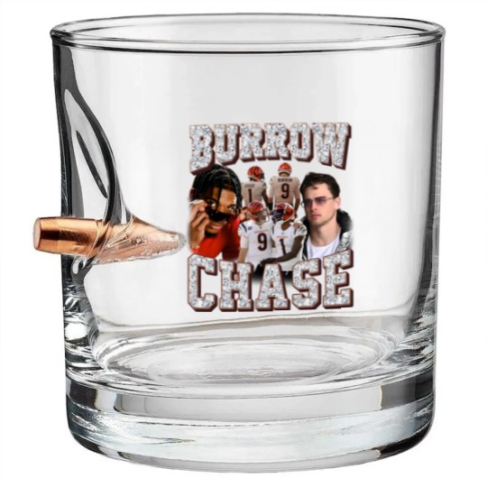 Discover Ja'Marr Chase Joe Burrow Bullet Whiskey Glasses, Ja'Marr Chase Joe Burrow Vintage Bullet Whiskey Glasses,  chase burrow Bullet Whiskey Glasses