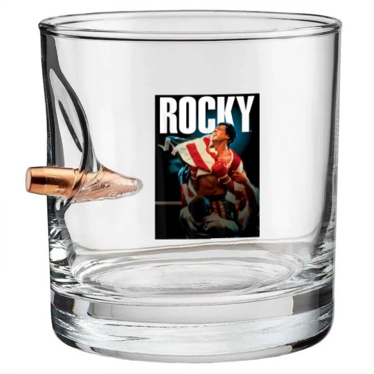 Discover Rocky IV American Flag Portrait Bullet Whiskey Glasses