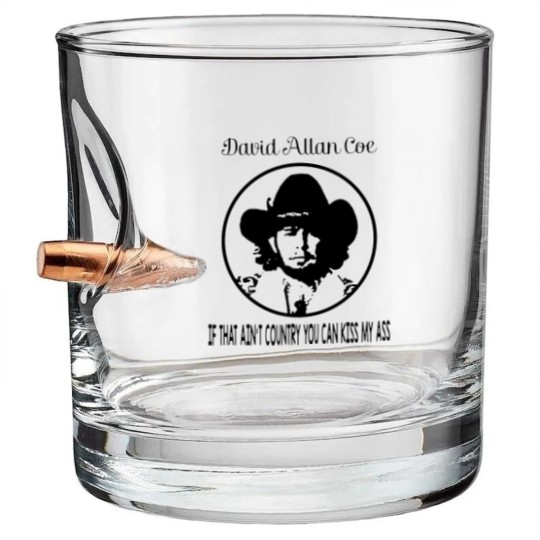Discover David Allan Coe Funny Music Bullet Whiskey Glasses