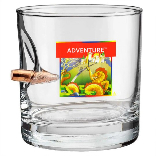 Discover Atari Adventure Box Art Bullet Whiskey Glasses