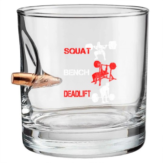 Discover Squat Bench Deadlift Bullet Whiskey Glasses