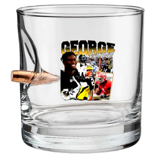Discover George Pickens Vintage 90s Graphic Style Bullet Whiskey Glasses