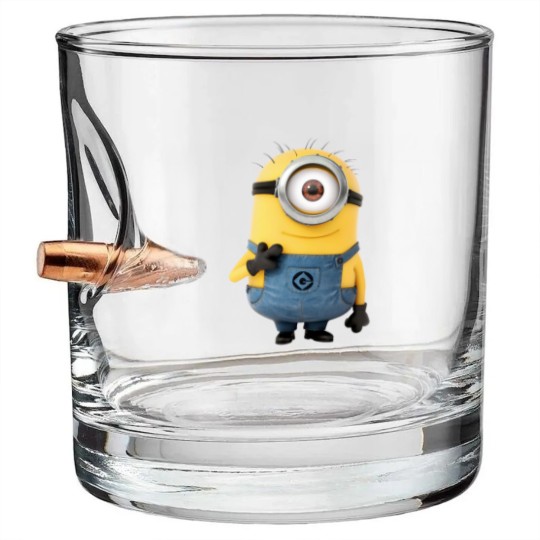 Discover Minion Mayhem: Bullet Whiskey Glasses unleashed with the most loved minion
