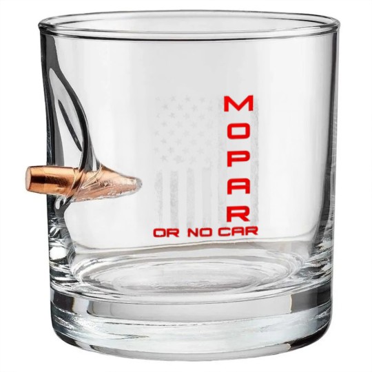 Discover Mopar or No Car Flag America Motor Car Sports Racing Gift Bullet Whiskey Glasses