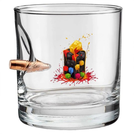 Discover Rainbow Abstraction melted rubix cube - Rainbow Abstraction Melted Rubix Cube - Bullet Whiskey Glasses