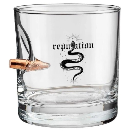 Discover Reputation Snake Bullet Whiskey Glasses, Reputation Merch