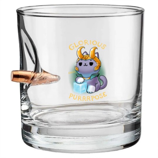 Discover Glorious Purrrpose - Loki cat variant - Kneel - Loki Cat - Bullet Whiskey Glasses