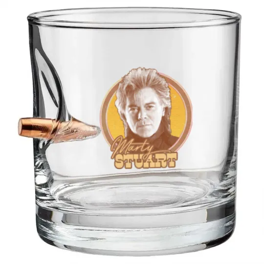 Discover Marty Stuart / Faded-Look Country Fan Art Design - Marty Stuart - Bullet Whiskey Glasses