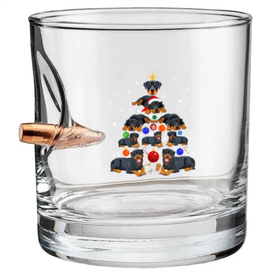 Discover Funny Christmas Rottweiler Dog Bullet Whiskey Glasses , Rottweiler Dog