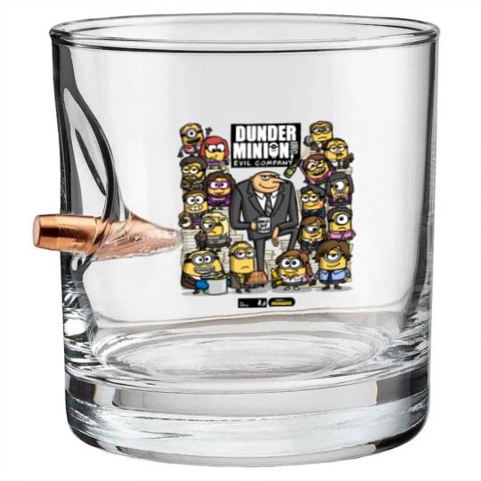 Discover The Office X Minions Characters Bullet Whiskey Glasses