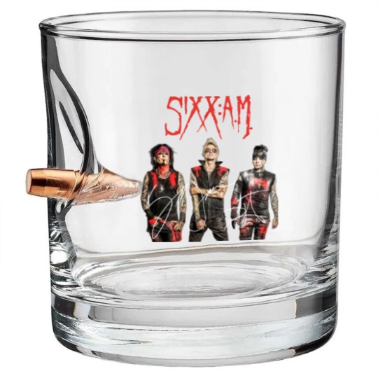 Discover Vintage Sixx AM Band Bullet Whiskey Glasses, Sixx AM Bullet Whiskey Glasses, Sixx AM Signed Men Bullet Whiskey Glasses,