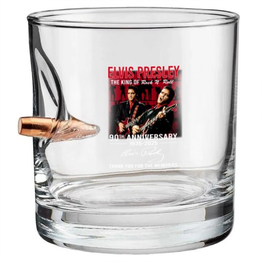 Discover Elvis Presley Bullet Whiskey Glasses, Elvis 90th Anniversary Bullet Whiskey Glasses, The King Of Rock Bullet Whiskey Glasses