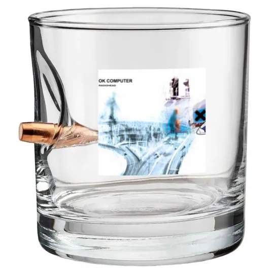 Discover Radiohead Ok Computer Band Bullet Whiskey Glasses, Music Lovers Bullet Whiskey Glasses