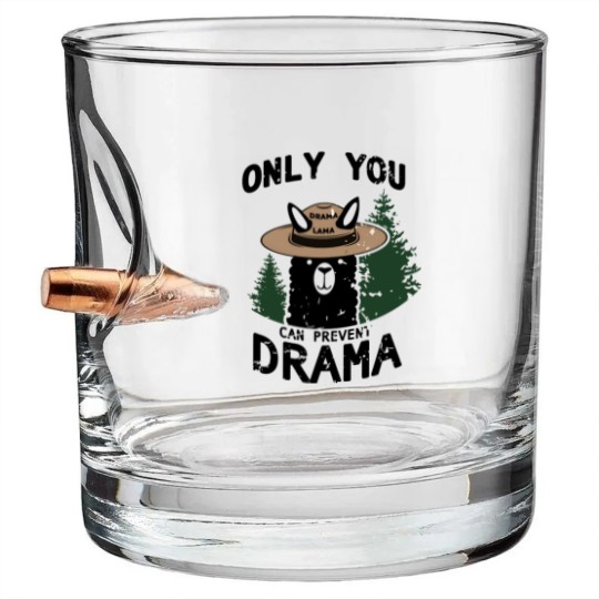 Discover Only You Can Avoid the Drama, Llama Smokey Parody, Llama Super Soft Bullet Whiskey Glasses