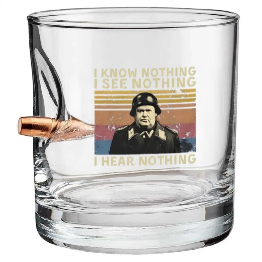 Discover Hogan's Heros I Know Nothing I See Nothing I Hear Nothing Vintage Bullet Whiskey Glasses
