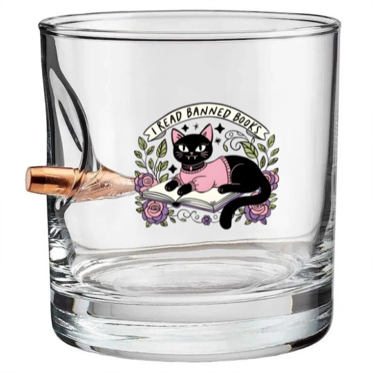Discover I Read Banned Books Bullet Whiskey Glasses, Bookish Cat Bullet Whiskey Glasses