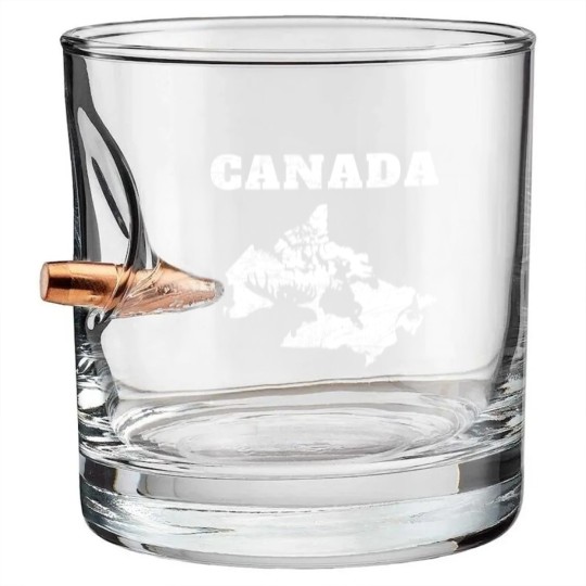 Discover Canada Map Moose - Canada Map - Bullet Whiskey Glasses