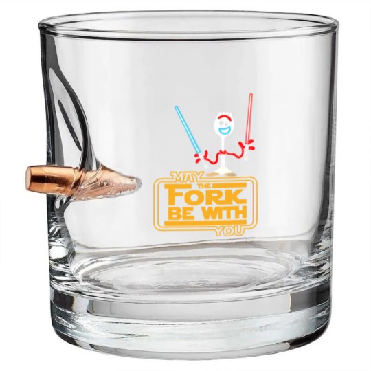 Discover Disneyyy Forky May The Fork Be With You Bullet Whiskey Glasses, toy stories Forky Bullet Whiskey Glasses