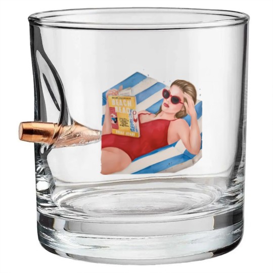 Discover Beach Read by Emily Henry book Bullet Whiskey Glasses | Super soft cotton bookish Bullet Whiskey Glasses