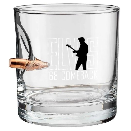 Discover Elvis Presley  68 Comeback Red Sign Bullet Whiskey Glasses