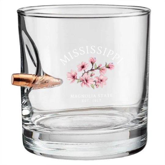 Discover Mississippi Bullet Whiskey Glasses, Magnolia State Bullet Whiskey Glasses