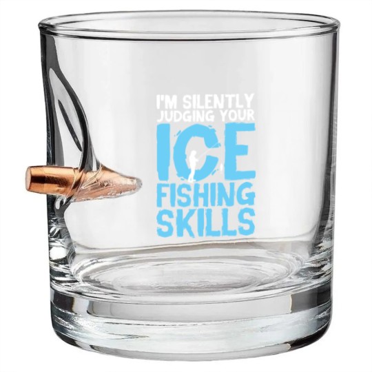 Discover Ice Fishing - Ice Fishing Gift - Bullet Whiskey Glasses