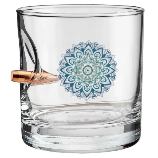 Discover Subtle Anti Trump Fascist FDT Mandala Political Bullet Whiskey Glasses