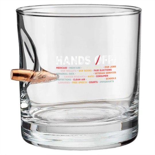 Discover Hands Off Protest Bullet Whiskey Glasses, Political Activism Bullet Whiskey Glasses, Save Public Lands Medicare Social Bullet Whiskey Glasses