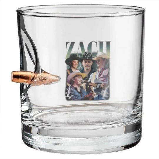 Discover Vintage Zach Top Country Music Festival 2025 Rap Bullet Whiskey Glasses, Singer Band king of country Bullet Whiskey Glasses