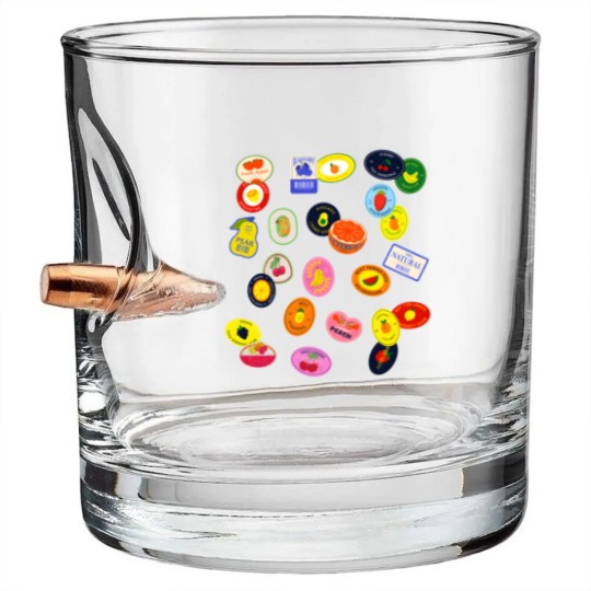 Discover Comfort Colors Fruit Sticker Bullet Whiskey Glasses, Summer Graphic Bullet Whiskey Glasses