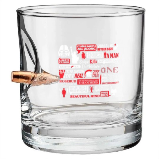 Discover Movie Spoilers Funny Bullet Whiskey Glasses, Men's Women's Sizes (wtb-094)