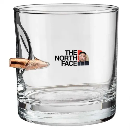 Discover North Face Hijacked Unisex Bullet Whiskey Glasses, Kim Jong Un Parody Bullet Whiskey Glasses, Funny Gift, Black Humor, Memes, meme Bullet Whiskey Glasses