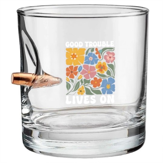 Discover Floral Good Trouble Lives On Bullet Whiskey Glasses, Resistance Bullet Whiskey Glasses, John Lewis Bullet Whiskey Glasses