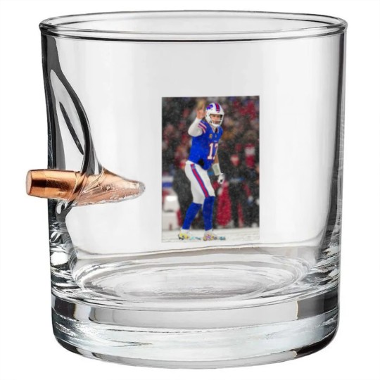Discover Josh Allen Football Bullet Whiskey Glasses, Buffalo Fan Gift