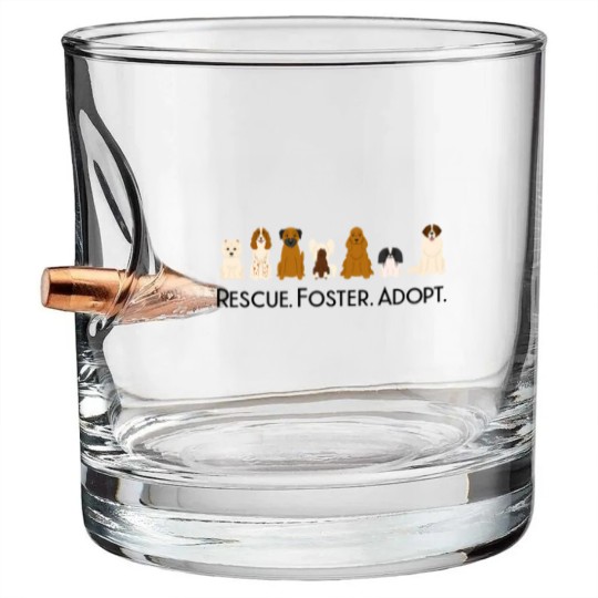 Discover Rescue Foster Adopt Dogs - Dogs - Bullet Whiskey Glasses - Dog Lover Bullet Whiskey Glasses, Classic Bullet Whiskey Glasses