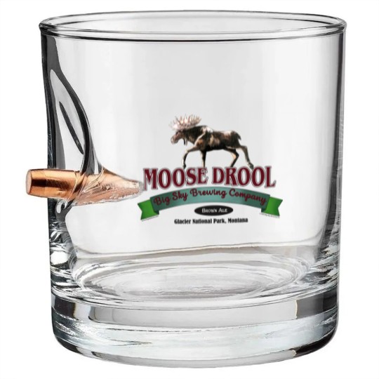 Discover Vintage Bullet Whiskey Glasses Moose Drool Brewing Co. Missoula Glacier Park Montana Print Cotton Bullet Whiskey Glasses size Adult S Deadstock Bullet Whiskey Glasses