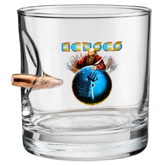 Discover Kansas Rock Band Point Of Know Return Bullet Whiskey Glasses, Vintage Kansas Bullet Whiskey Glasses