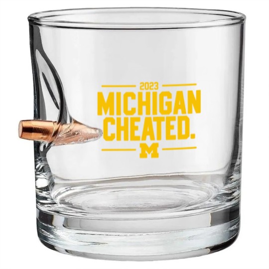 Discover Michigan Cheated College Football Fan Bullet Whiskey Glasses