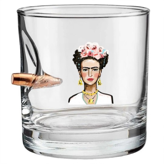 Discover Frida Kahlo Gold Earrings Museum Art Bullet Whiskey Glasses