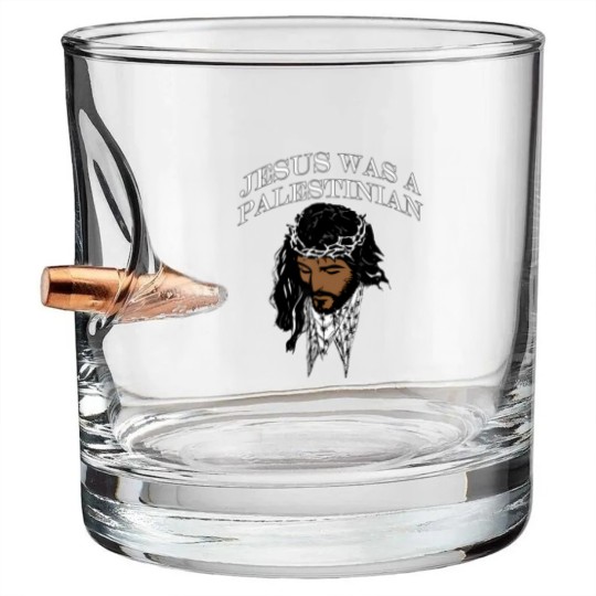Discover jesus was a palestinian jesus keffiyeh palestine christian t Bullet Whiskey Glasses