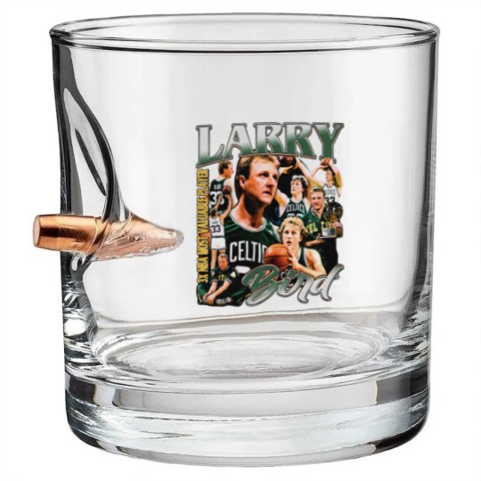 Discover Larry Bird Vintage Bullet Whiskey Glasses, Larry Bird Fan Tees, Basketball Bullet Whiskey Glasses