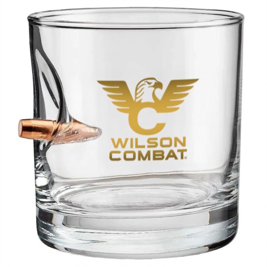 Discover wilson combat golden logo Bullet Whiskey Glasses