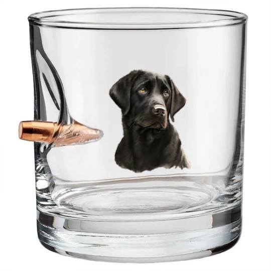 Discover Black Labrador Black Labrador- Black Labrador Head And Shoulders Bullet Whiskey Glasses