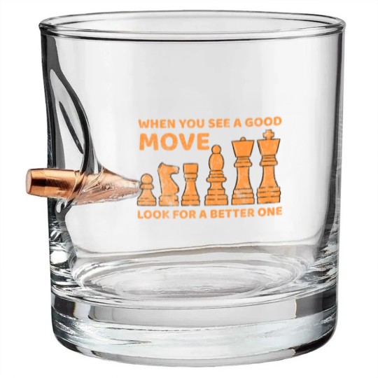 Discover Chess move Grandmaster spell Bullet Whiskey Glasses