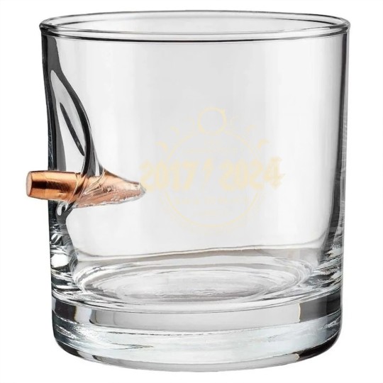 Discover Total Solar Eclipse 2017/2024 Back To Black USA Spring Tour Bullet Whiskey Glasses