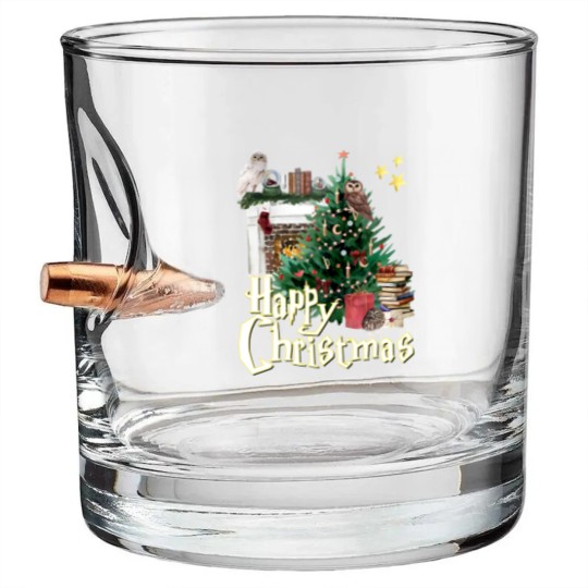 Discover Hogwarts at Christmas Inspired Oversized Bullet Whiskey Glasses, Wizard School Christmas T, Unisex Bullet Whiskey Glasses