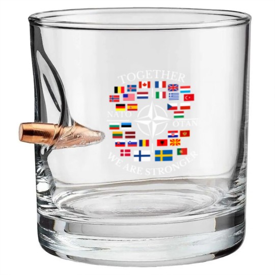 Discover nato otan with finland and sweden together we are stronger Bullet Whiskey Glasses