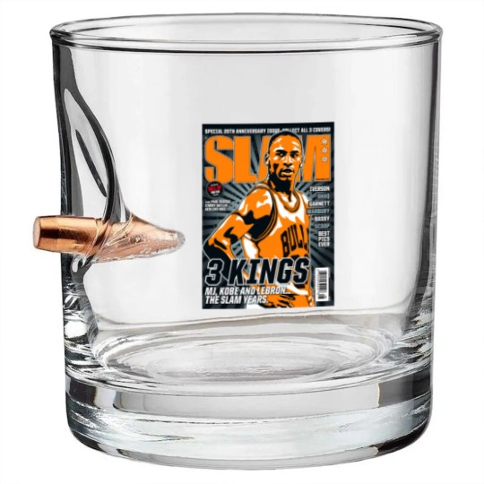 Discover Michael Jordan Slam Magazine Cover Bullet Whiskey Glasses